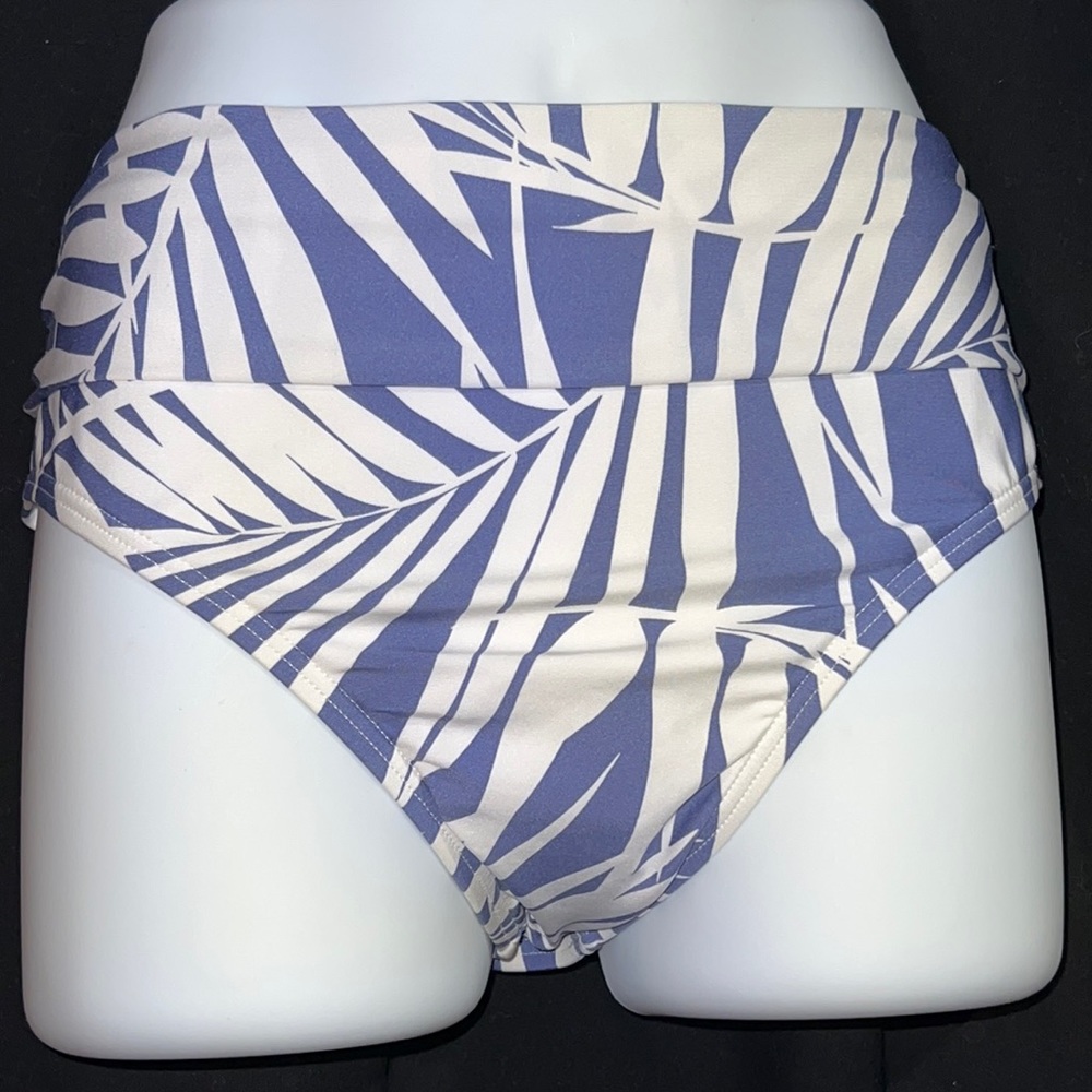 Calvin Klein roll-top bikini bottom – silhouette fern print-NWT